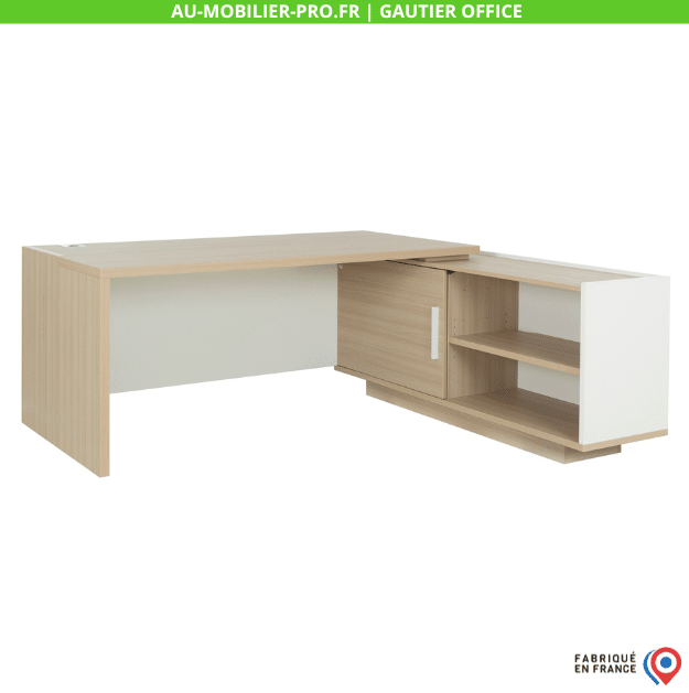 BUREAU D’ANGLE 200CM RETOUR DROIT CHÊNE NATUREL – BRABANT GAUTIER OFFICE