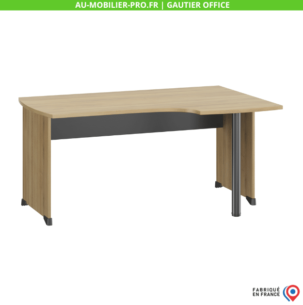 BUREAU PIEDS PANNEAUX 160CM FINITION CHENE – JAZZ+ GAUTIER OFFICE